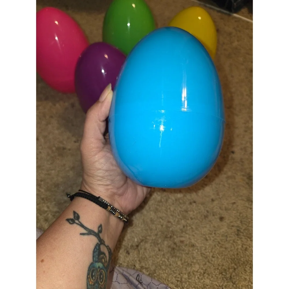 Jumbo Plastic Easter Eggs 6 Pack Large Fillable Colorful Spring Decor 6 Inch